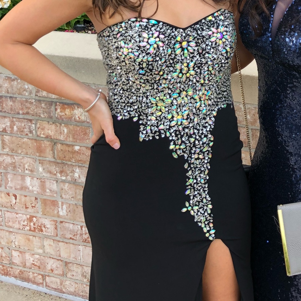 Beaded strapless formal dress